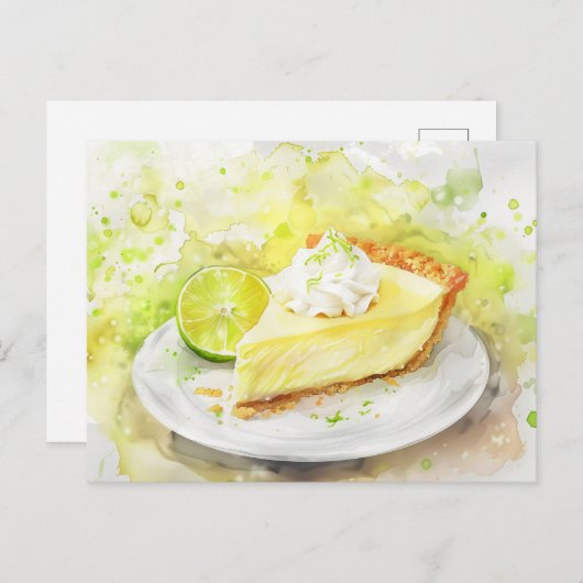 Limoner Kuchen-Slice Postkarte (Vorne/Hinten)