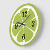 Limoner Lemon Slice Green Fruchtküche Große Wanduhr (Winkel)