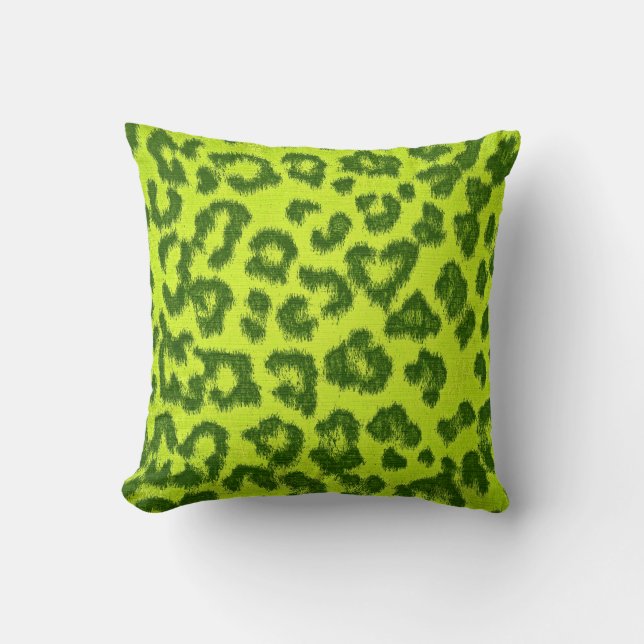Limoner Leopard-Druckfett Kissen (Vorderseite)