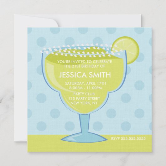 Limoner Margarita-Geburtstag Einladung (Vorderseite)