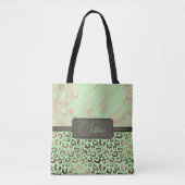 Limoner Marmor Glittery Gold Leopard Personalisier Tasche (Vorderseite)