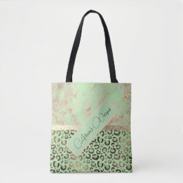 Limoner Marmor Glittery Leopard Personalisiert Tot Tasche