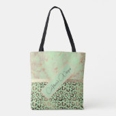 Limoner Marmor Glittery Leopard Personalisiert Tot Tasche (Rückseite)