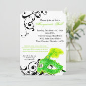 Limoner Maskenball-Maskenkostüm Halloween-Teil Einladung (Stehend Vorderseite)