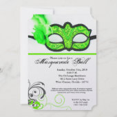 Limoner Maskenball-Maskenkostüm Halloween-Teil Einladung (Vorderseite)