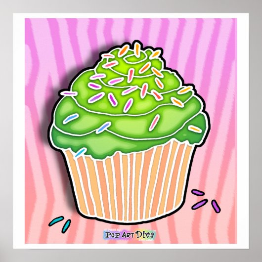 Limoner Mattierter Pink CUPCAKE POSTER (Vorne)