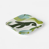 Limoner Olivenpinguin am Blossofer Flora Leaf Pappteller (Gewinkelt)