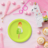 Limoner Orangenpopsikel Sommereisblock Pop Kunst Pappteller (Party)