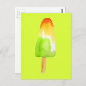 Limoner Orangenpopsikel Sommereisblock Pop Kunst Postkarte (Vorne/Hinten)