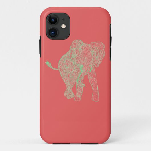 Limoner/Pfirsich-Elefant iPhone 5 Fall Case-Mate iPhone Hülle (Rückseite)