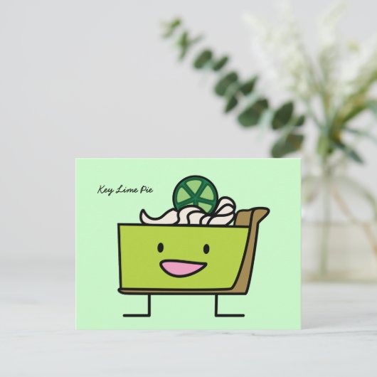 Limoner Pie sour lemon Tart Dessert Slice Graham Postkarte (Stehend Vorderseite)
