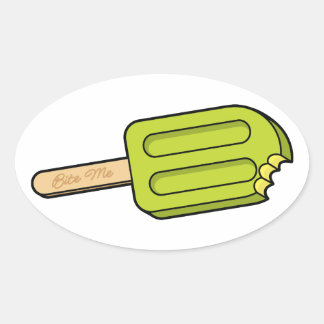 Limoner Popsikel Bite me Oval Stickers