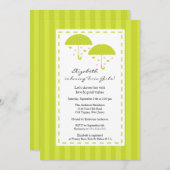 Limoner Regenschirm paart Baby-Dusche Einladung (Vorne/Hinten)