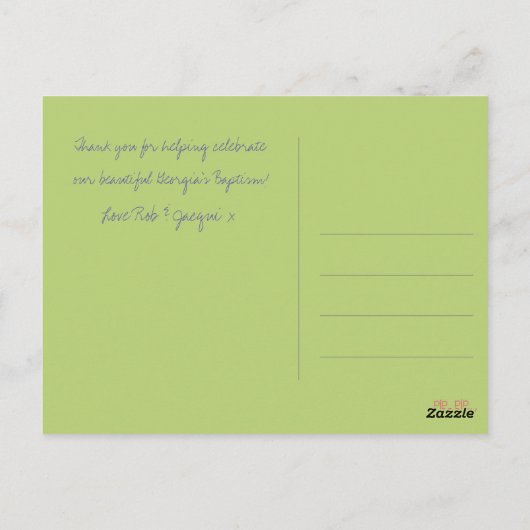 Limoner Retro-Circle Tree Vielen Dank Taufe Postka Postkarte (Rückseite)