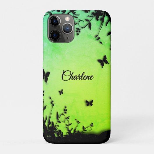 Limoner Schmetterlingsgarten Personalisiert Case-Mate iPhone Hülle (Rückseite)