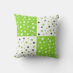 Limoner Schwarz-Weiß-Polka-Dotblock Kissen