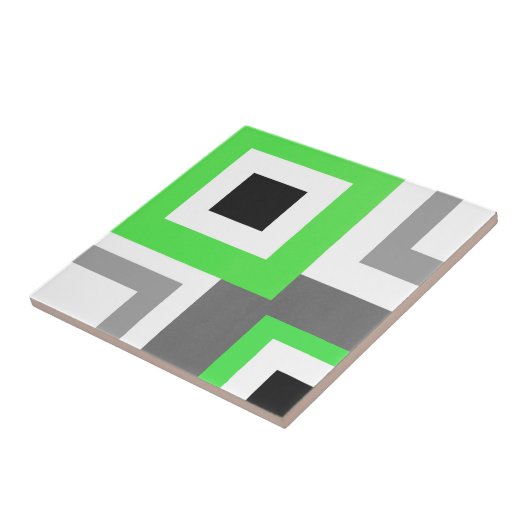 Limoner Schwarz-weißer Farbblock Fliese (Seite)