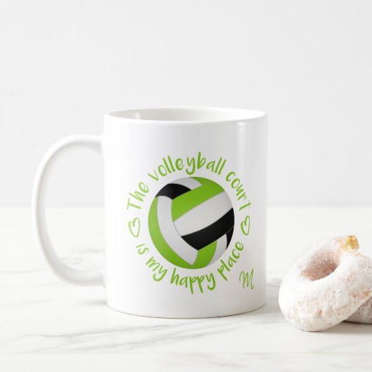Limoner schwarzer Volleyballplatz Kaffeetasse (Mit Donut)