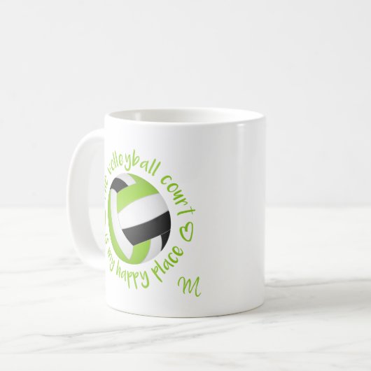 Limoner schwarzer Volleyballplatz Kaffeetasse (Vorderseite Links)