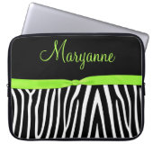 Limoner schwarzer Zebra-Limones Band-Monogramm Laptopschutzhülle (Vorderseite)