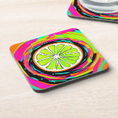 Limoner Slice Pop Art Getränkeuntersetzer (Linke Seite)