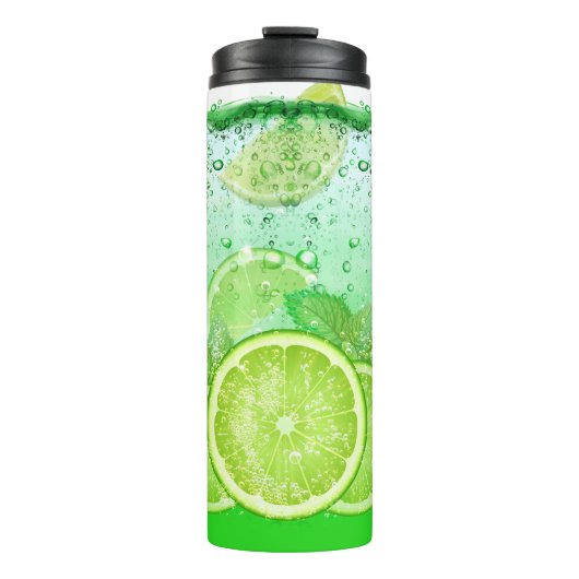 Limoner Sommerdrink mit Eiskuben Thermosbecher (Vorderseite)