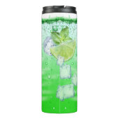 Limoner Sommerdrink mit Eiskuben Thermosbecher (Rückseite)