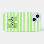 Limoner Streifen Mit Monogramm iPhone 15 Hülle (Rückseite (Horizontal))
