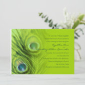 Limoner und Aquamariner Pfau Einladung (Stehend Vorderseite)