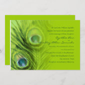 Limoner und Aquamariner Pfau Einladung (Vorne/Hinten)