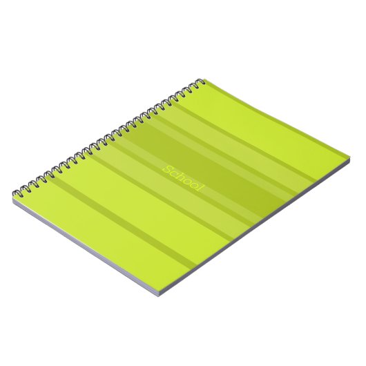 Limoner und dunkler grüner moderner Streifen Notizblock (Linke Seite)