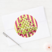 Limoner Weihnachtsbaum mit Pflaumendekoren Runder Aufkleber (Umschlag)