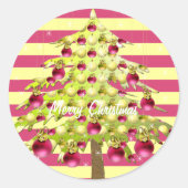 Limoner Weihnachtsbaum mit Pflaumendekoren Runder Aufkleber (Vorderseite)