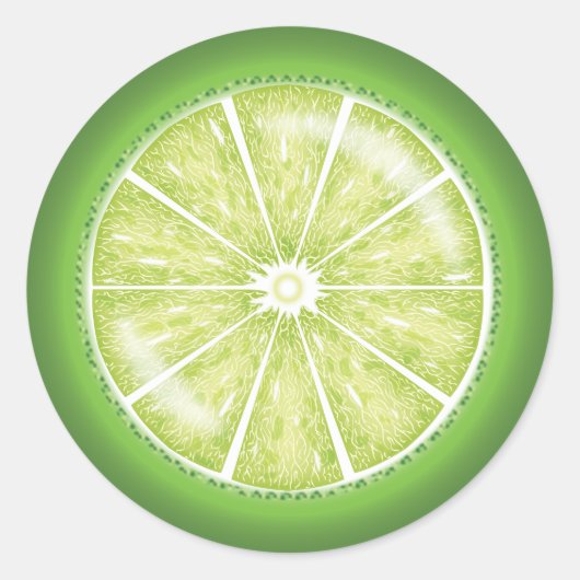 Limoner Zitrusfrüchte-Slice-Cartoon Runder Aufkleber (Vorderseite)