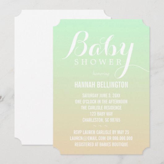 Limones Baby Einladung (Vorne/Hinten)