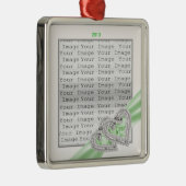 Limones Band-Dekor für benutzerdefinierte Herzen Silbernes Ornament (Rechts)