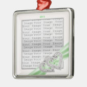 Limones Band-Dekor für benutzerdefinierte Herzen Silbernes Ornament (Links)