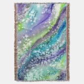 Limones blaues Eis Abstrakt Wasserfarbe Decke (Vorderseite Vertikal)