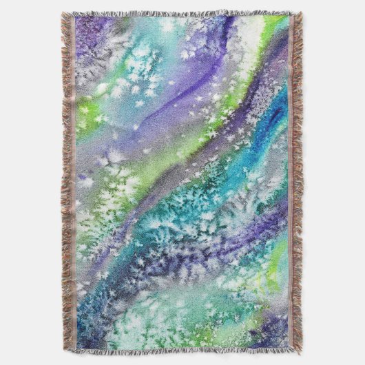 Limones blaues Eis Abstrakt Wasserfarbe Decke (Vorderseite Vertikal)