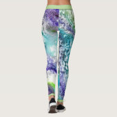Limones blaues Ice-Abstract-Design Leggings (Rückseite)