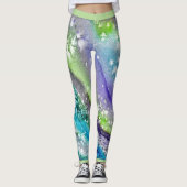 Limones blaues Ice-Abstract-Design Leggings (Vorderseite)