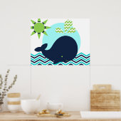 Limones, blaues und Navy Whale Kinderzimmer Poster (Küche)