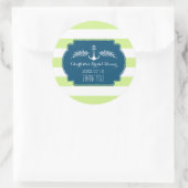 Limones Blue Stripe Nautical Brautparty Tag Runder Aufkleber (Tasche)