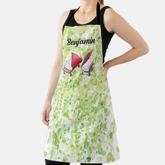 Limones Creme Splash Piano Buch Name hinzufügen Schürze (InSitu)