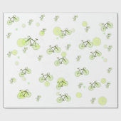 Limones Fahrradmuster grün Geschenkpapier (Flach)