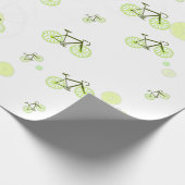 Limones Fahrradmuster grün Geschenkpapier (Ecke)