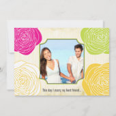 Limones Foto Ranunculus Rose Moderne Typografie Einladung (Rückseite)