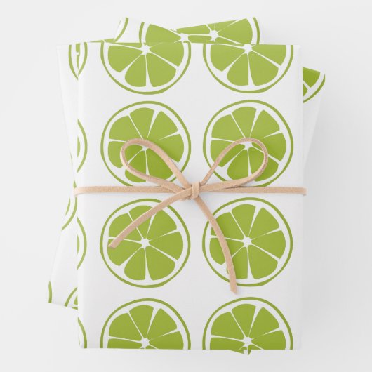 Limones Fruchtgrün Limones Muster Geschenkpapier Set (Beispiel)