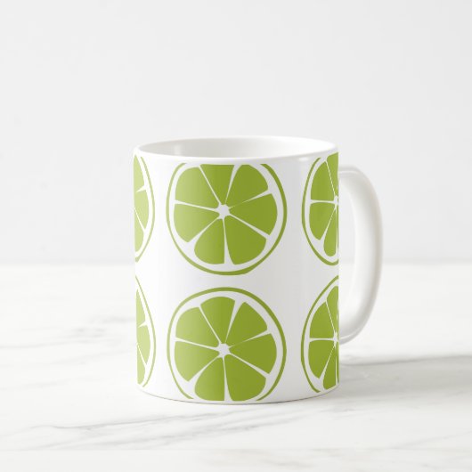 Limones Fruchtgrün Limones Muster Kaffeetasse (VorderseiteRechts)