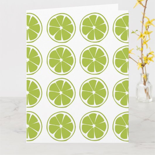 Limones Fruchtgrün Limones Muster Karte (Gelbe Blume)